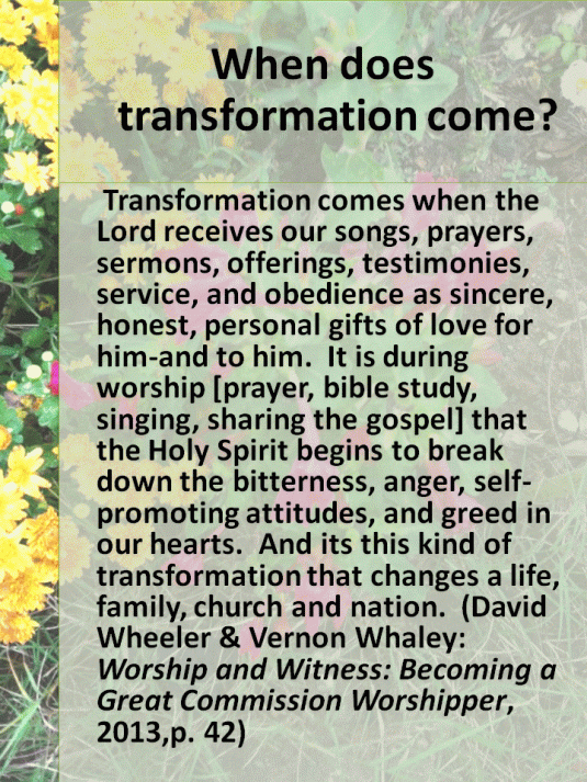 When does transformation come